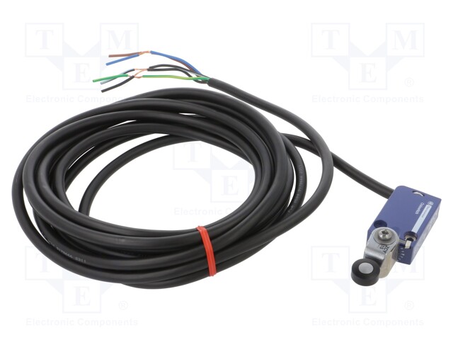 Limit switch; lever R 34,4mm, plastic roller Ø16mm; NO + NC; 6A