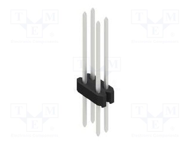 Connector: pin strips; pin header; male; PIN: 4; 1.27mm; THT; 2x2