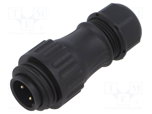 Plug; WA22; male; PIN: 4; 3+PE; IP67