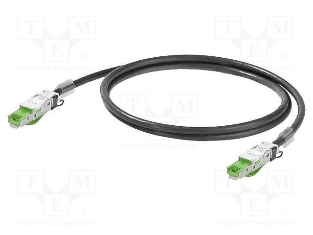 Patch cord; SF/UTP; Cat 5; RJ45,both sides; stranded; Cu; 0.5m; PE