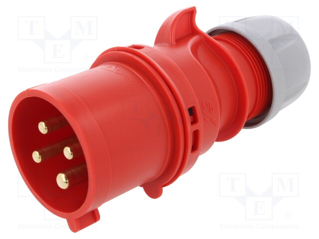 Connector: AC supply 3-phase; plug; male; 32A; 400VAC; IEC 60309