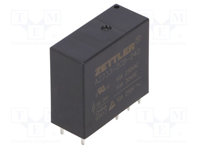 Relay: electromagnetic; DPDT; Ucoil: 24VDC; 10A/250VAC; 10A/30VDC