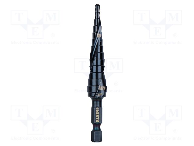 Drill bit; for metal,step,conical; Ø: 1/2",1/8"; 86mm; hexagonal