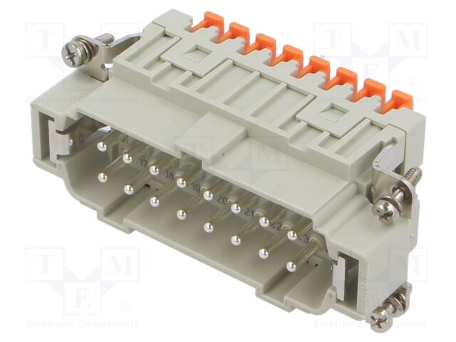Connector: HDC; contact insert; male; CSH; PIN: 32; 32+PE; 16A; 600V