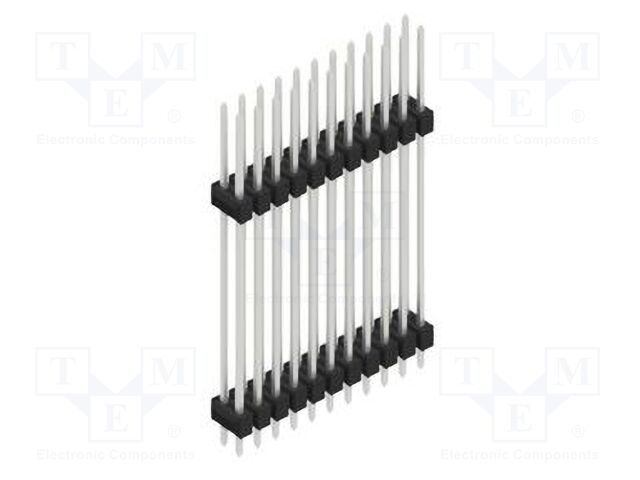 Connector: pin strips; pin header; male; PIN: 22; 2.54mm; THT; 2x11