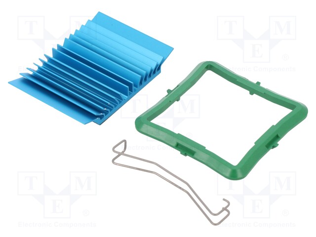 Heatsink: extruded; grilled; blue; L: 40mm; W: 40mm; H: 7.5mm; 4.5°C/W