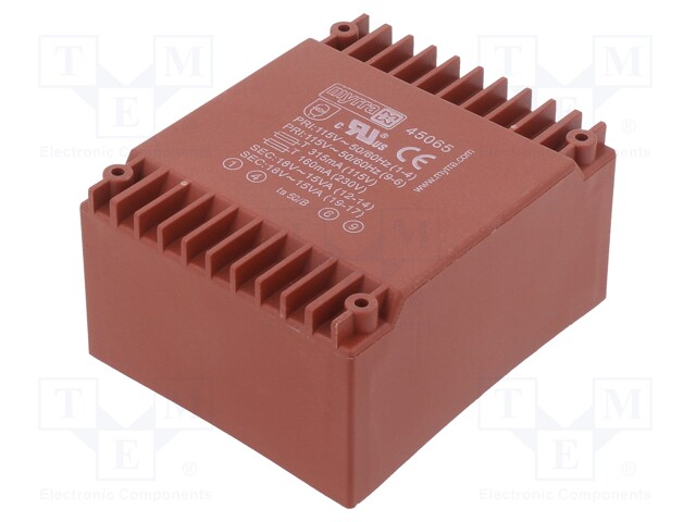 Transformer: encapsulated; 30VA; 115/230VAC; 18V; 18V; 833mA; 833mA