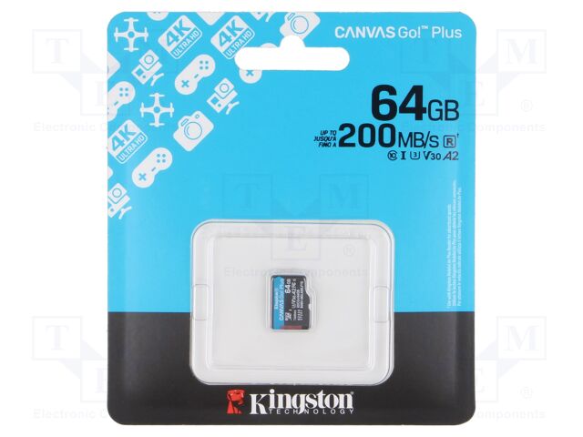 Memory card; microSD; R: 170MB/s; W: 70MB/s; Class 10 UHS I U3