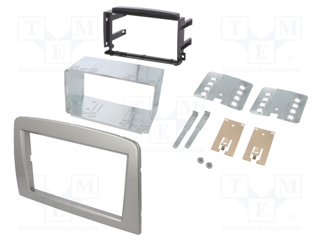 Radio mounting frame; Alfa Romeo; 2 DIN; silver