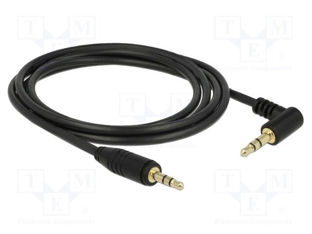 Cable; Jack 3.5mm 3pin plug,Jack 3.5mm 3pin angled plug; 2m