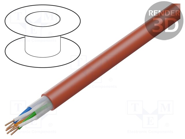 Wire: control cable; HTKSH; 2x2x1mm; Insulation: LSZH; Colour: red