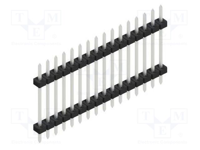 Connector: pin strips; pin header; male; PIN: 16; 2mm; THT; 1x16