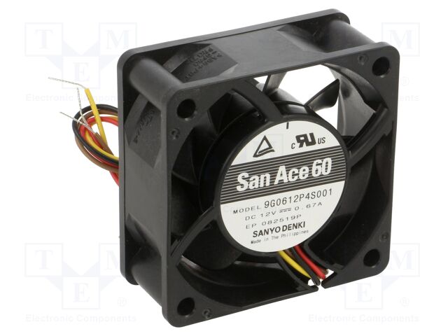 DC AXIAL FAN, 60MM, 12VDC, 670mA
