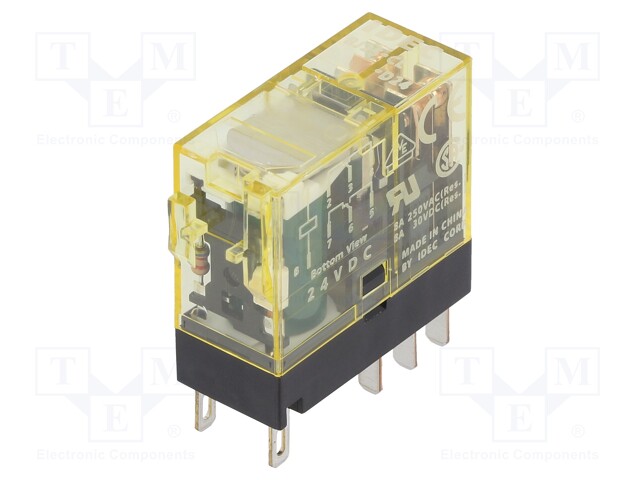 Relay: electromagnetic; DPDT; Ucoil: 24VDC; 6A/250VAC; 6A/30VDC