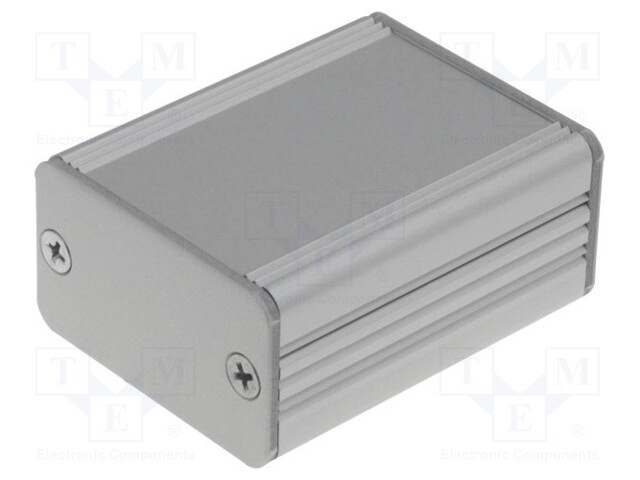 Enclosure: with panel; AKG; X: 41mm; Y: 50mm; Z: 24mm; aluminium; grey