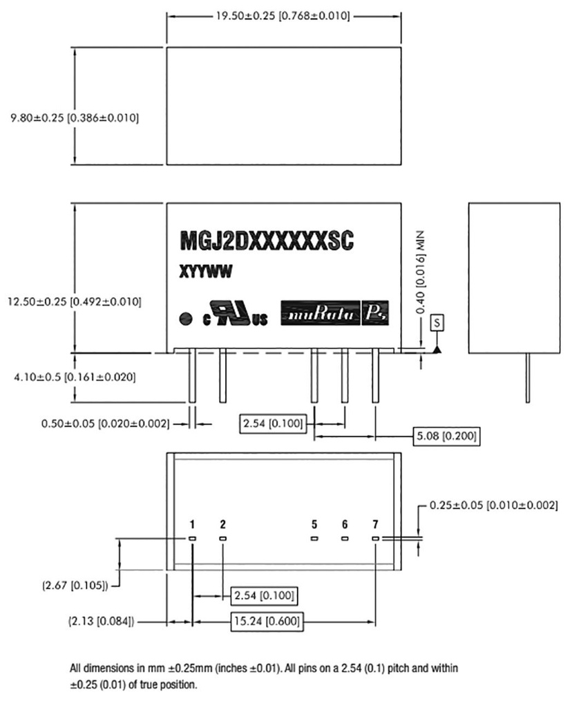 Converter: DC/DC; 2W; Uin: 10.8÷13.2V; Uout: 20VDC; Uout2: -5VDC