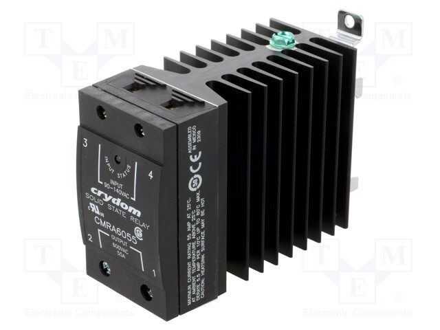 Relay: solid state; Ucntrl: 90÷140VAC; 55A; 48÷660VAC; -40÷80°C