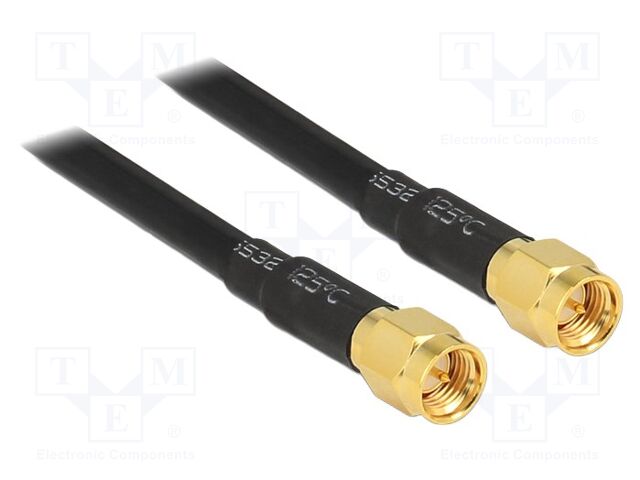 Cable; 5m; SMA male,both sides; black; Øcable: 4.95mm; 50Ω