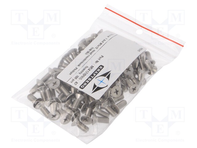 Screw; 1,4x4,M5x12; Head: countersunk; Phillips; DIN: 965