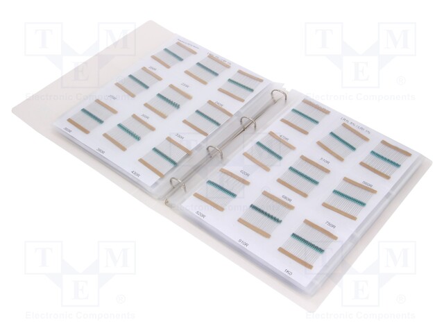 Kit: resistors; THT; ±5%; 0Ω÷1MΩ; No.of val: 153; Pcs: 3060; 0.6W