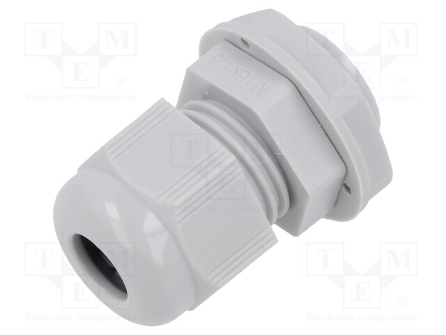 Cable gland; M16; 1.5; IP68; Mat: polyamide; light grey; Entrelec
