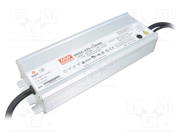 Power supply: switched-mode; LED; 320W; 91.4÷182.8VDC; 875÷1750mA