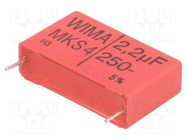 Capacitor: polyester; 2.2uF; 160VAC; 250VDC; Pitch: 27.5mm; ±5%