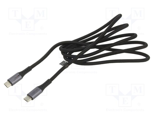 Cable; USB 3.2 Gen 2x2; USB C plug,both sides; 1.5m; black; 100W