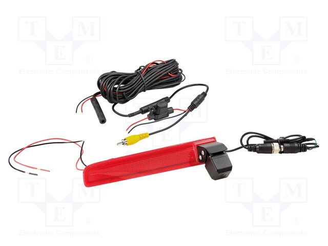 Rear view camera; 115°; black,red; 12VDC; Kit: camera; push-in