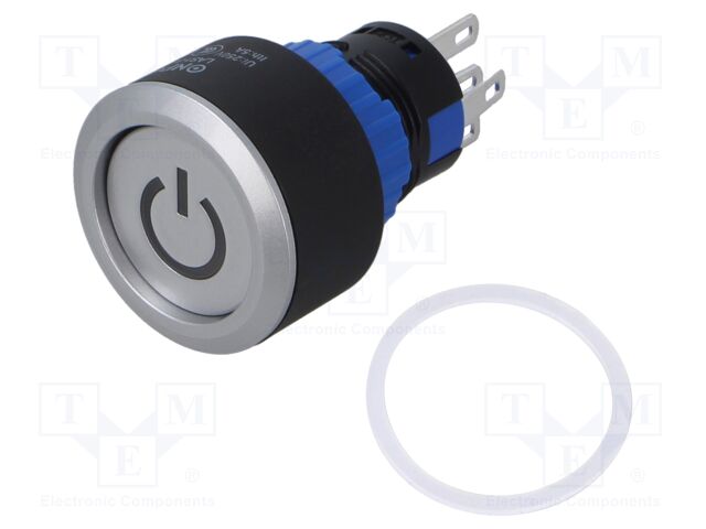 Switch: push-button; Pos: 2; SPDT; 0.5A/220VAC; 1A/24VDC; ON-ON