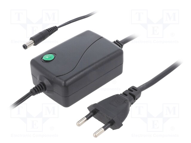 Power supply: switched-mode; 12VDC; 1A; Out: 5,5/2,5; 12W; desktop