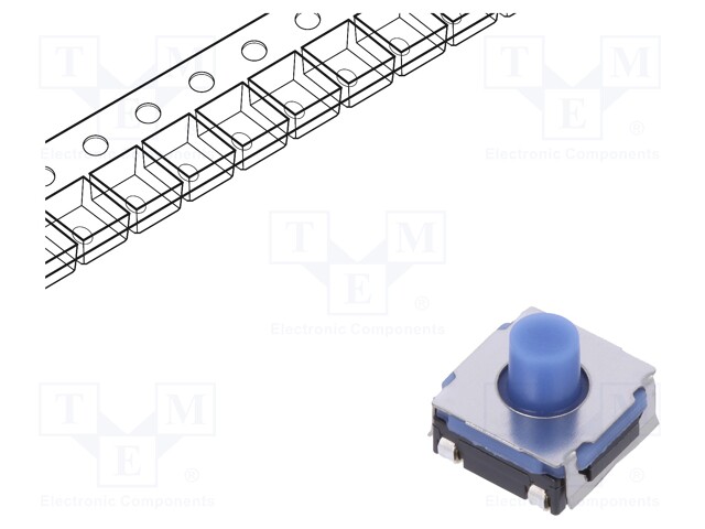 Microswitch TACT; SPST; Pos: 2; 0.05A/12VDC; SMT; 3.4N; 5.1mm; round