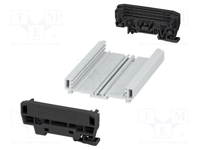 Enclosure: for DIN rail mounting; Y: 92.3mm; X: 123.8mm; Z: 39.45mm