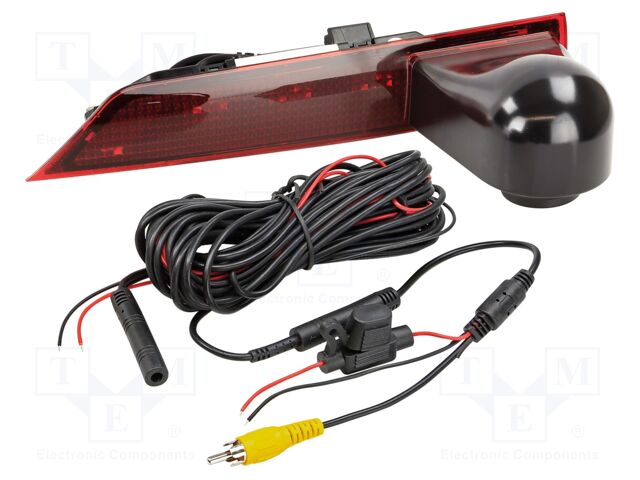 Rear view camera; 115°; black,red; 12VDC; Kit: camera; push-in