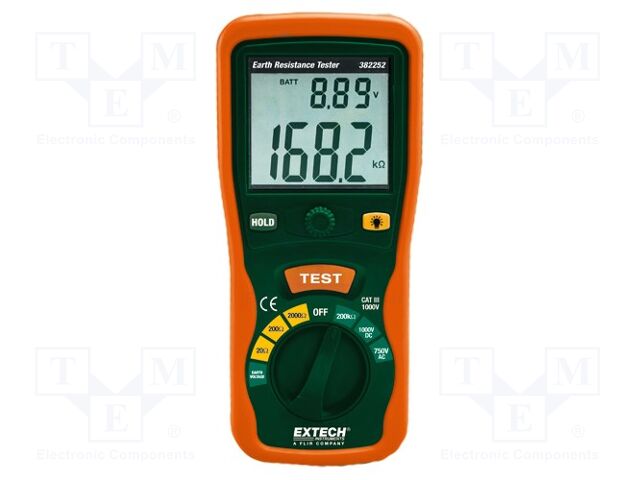 Earthing resistance meter; double LCD; R range: 0÷200kΩ