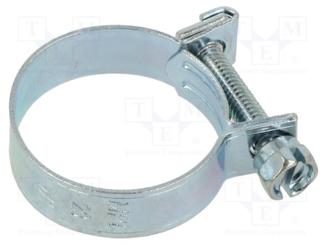 T-bolt clamp; W: 9mm; Clamping: 22÷25mm; zinc plated steel; Mini