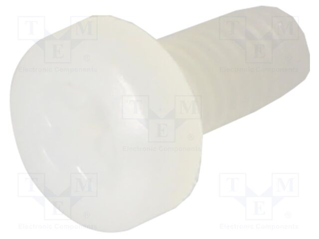 Screw; M3x6; 0.5; Head: cheese head; Phillips; polyamide; natural