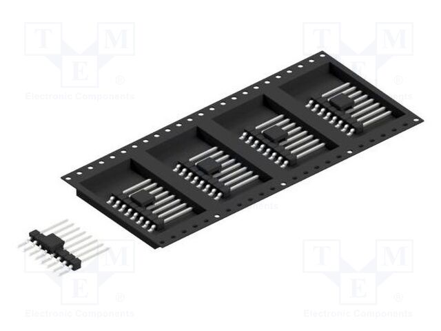 Connector: pin strips; pin header; male; PIN: 8; 2.54mm; SMT; 1x8