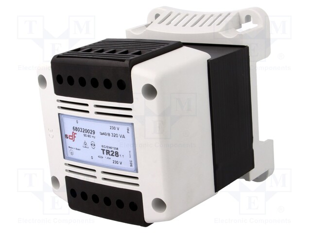 Transformer: safety; 320VA; 230VAC; 230V; IP20; Mounting: DIN; 4.4kg