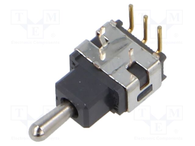 Switch: toggle; Pos: 3; SP3T; (ON)-OFF-ON; -30÷85°C; Toggle: round