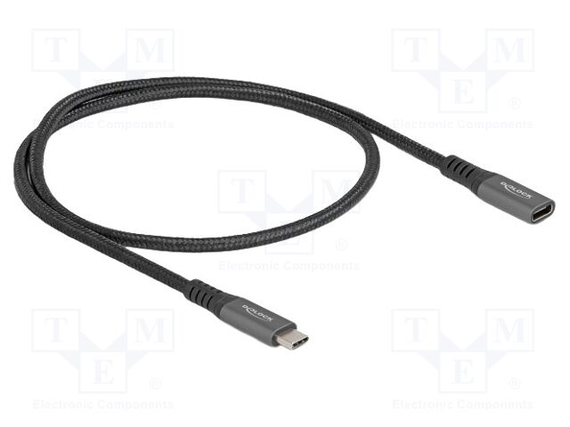 Cable; bidirectional; USB C socket,USB C plug; gold-plated; 0.5m