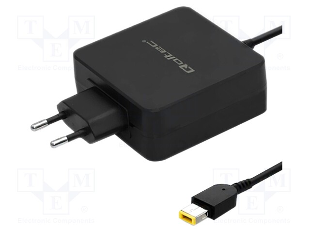 Power supply: switched-mode; 20VDC; 3.25A; Out: Slim tip+pin; 65W