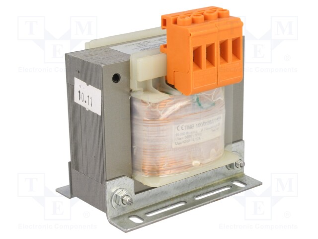 Transformer: mains; 100VA; 500VAC; 24V; Leads: terminal block; IP00