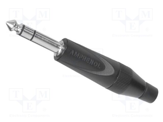 Plug; Jack 6,35mm; male; stereo; straight; for cable; soldering
