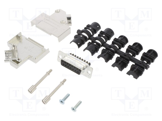 D-Sub; PIN: 15; female; shielded; angled 45°; screw terminal