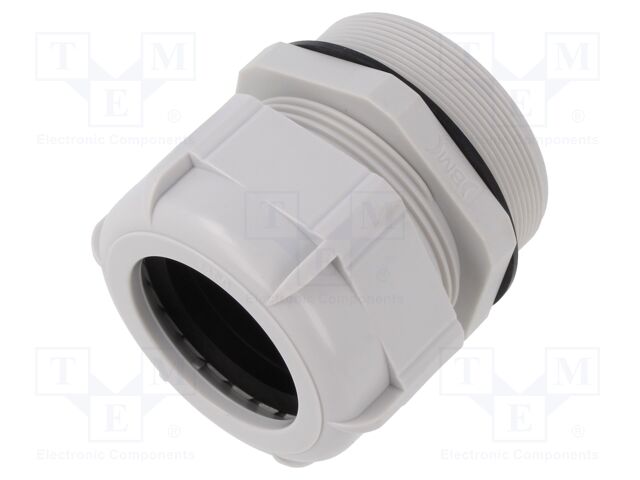 Cable gland; with long thread; M63; IP68; Mat: polyamide; grey