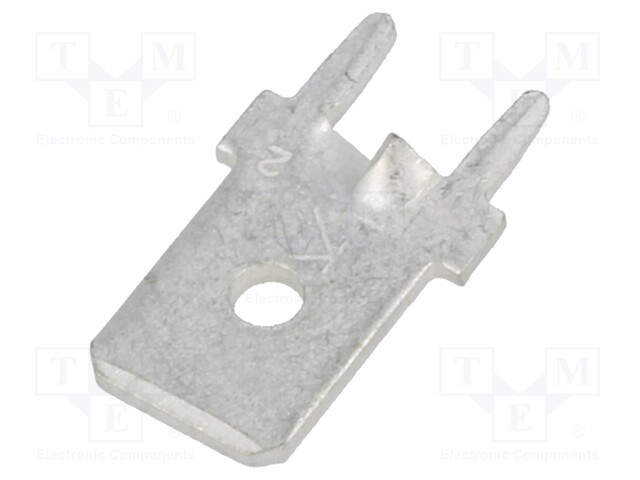 Terminal: flat; 6.4mm; 0.8mm; male; THT; brass; tinned; straight