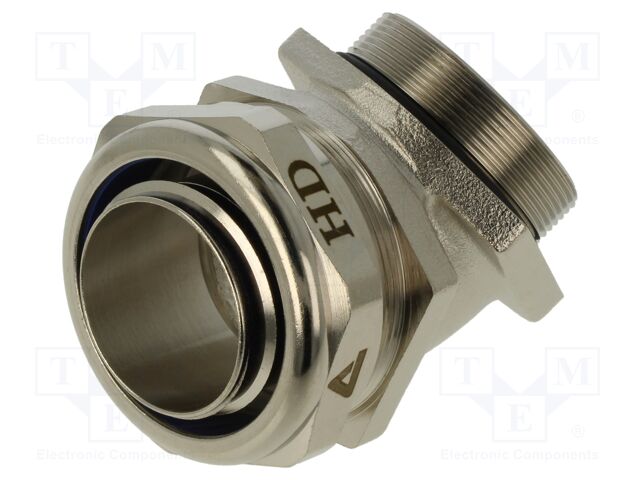 45° angled connector; M50; nickel-plated brass; IP67; Pitch: 1.5