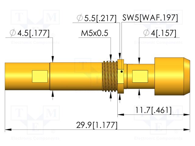 Test needle; screw-in