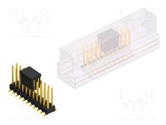 Connector: pin strips; pin header; male; PIN: 22; 2.54mm; SMT; 2x11